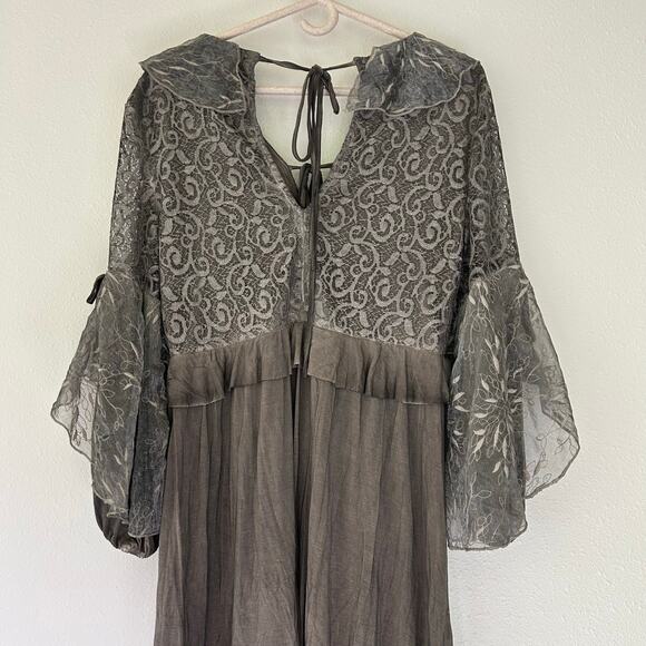 POL short Dress with Ethereal Sleeves Cottagecore whimsy fairy whimsigoth M - Picture 8 of 12